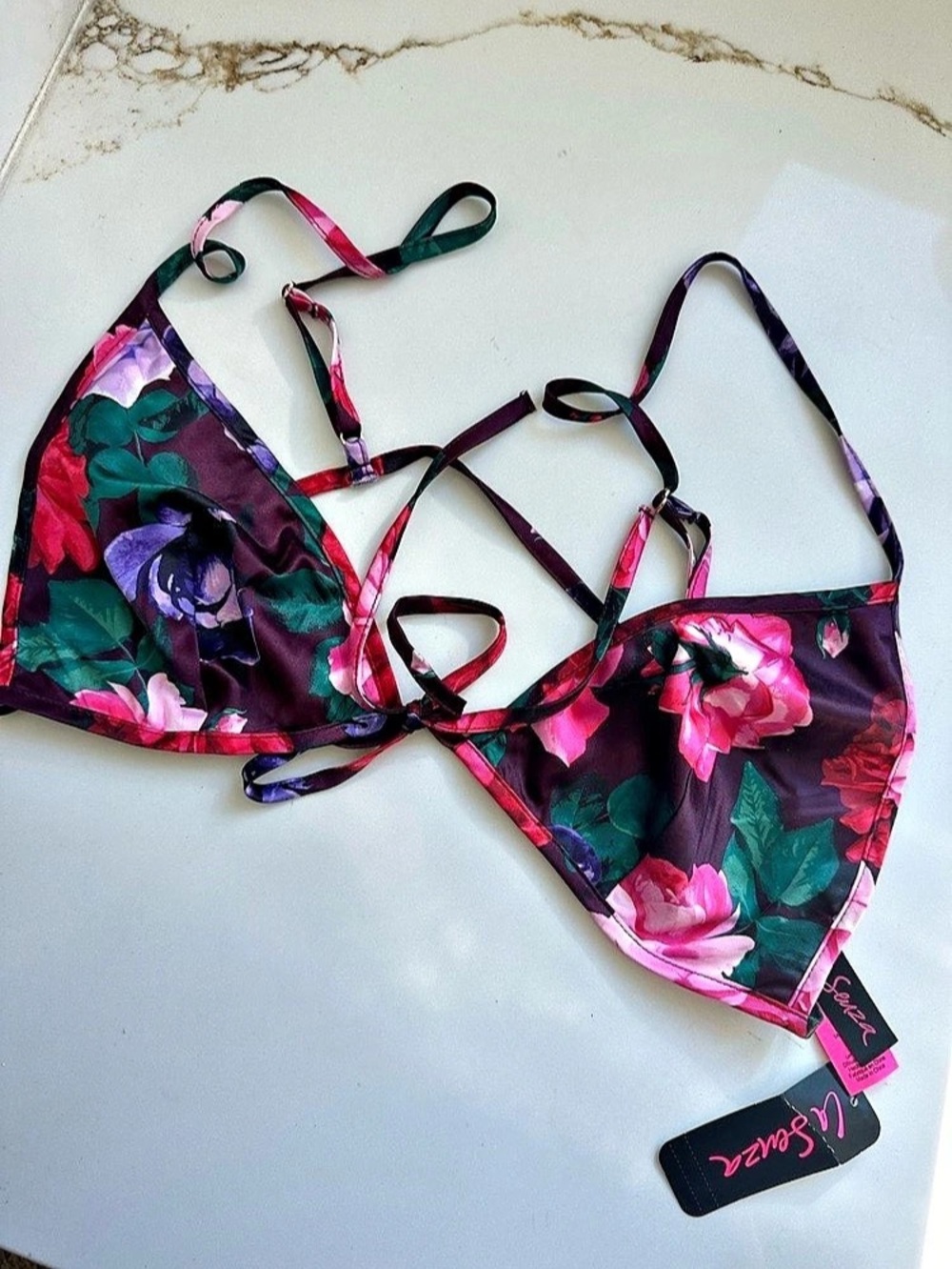 La Senza Floral bralette top Large NWT